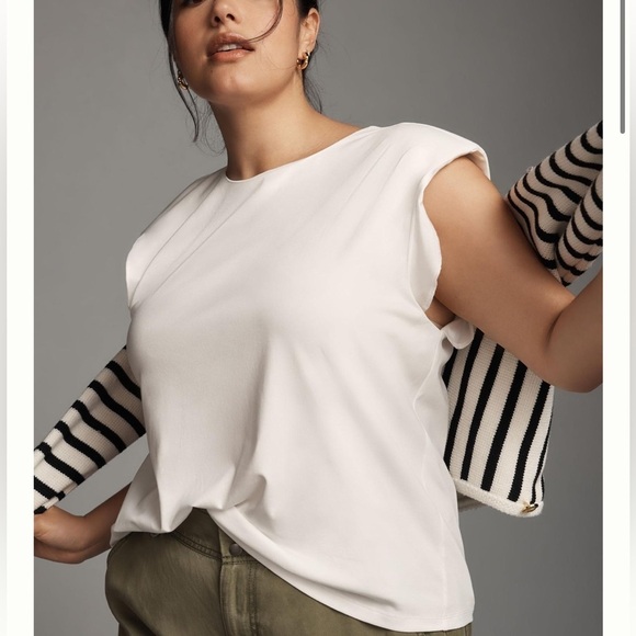 ANTHROPOLOGIE Structured Sleeveless White Top Size 3X NEW - Picture 8 of 10